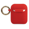 GUESS GUACCSILGLRE AIRPODS 1/2 COVER CZERWONY/RED SILICONE GLITTER