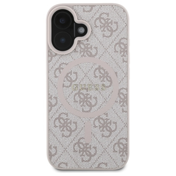 Guess GUHMP16SG4GFRP iPhone 16 6.1" różowy/pink hardcase 4G Ring Classic Logo MagSafe