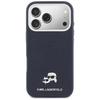 Etui Karl Lagerfeld Karl & Choupette Head Pins Saffiano MagSafe do iPhone 17 Pro Max niebieski