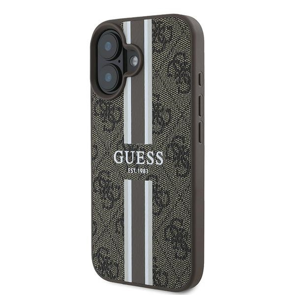 Guess GUHMP16MP4RPSW iPhone 16 Plus6.7" brązowy/brown hardcase 4G Printed Stripes MagSafe