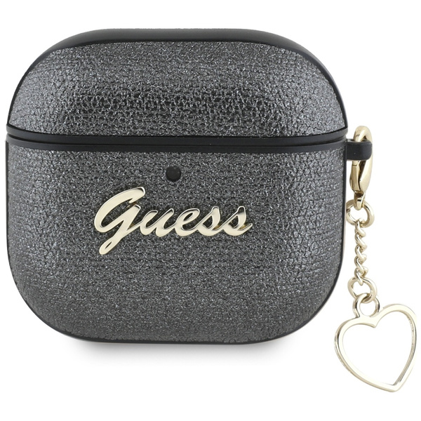 Etui Guess Metallic Script Charm do      AirPods 4 czarny