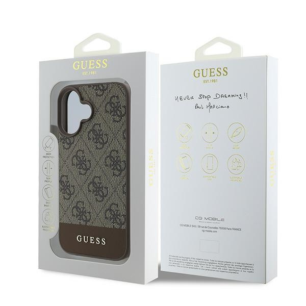 Guess GUHCP16MG4GLBR iPhone 16 Plus 6.7"brązowy/brown hardcase 4G Bottom Stripe