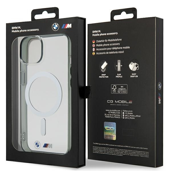 BMW BMHMP14SHCRS iPhone 14 6.1" case transparent hardcase Silver Ring MagSafe