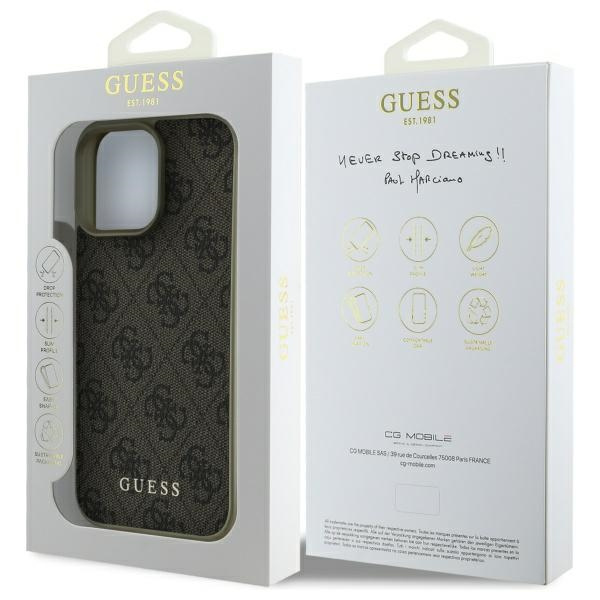 Guess GUHCP16LGF4GBR iPhone 16 Pro 6.3"  brązowy/brown hardcase 4G Charms Collection