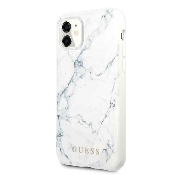 Guess GUHCN61PCUMAWH iPhone 11 / Xr 6,1"biały/white Marble