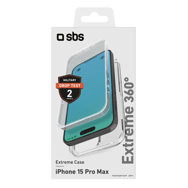 SBS 360° Full Body Cover do iPhone'a 15 Pro Max - Unbreakable Collection