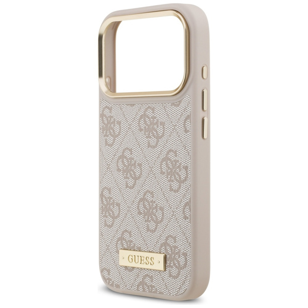 Etui Guess 4G Logo Plate MagSafe do      iPhone 17 Pro różowy
