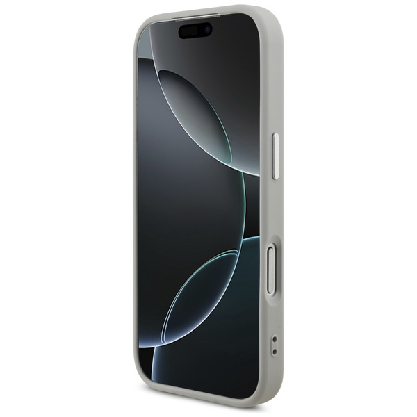 Etui Guess Glitter Triangle Logo MagSafe do iPhone 17 Pro srebrny