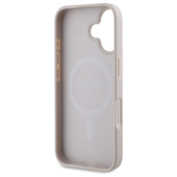 Guess GUHMP16SPSAPSMEP iPhone 16 6.1" różowy/pink hardcase Saffiano Peony Classic Logo MagSafe