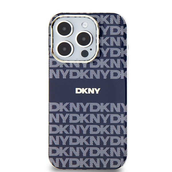 DKNY DKHMP15LHRHSEB iPhone 15 Pro6.1" niebieski/blue hardcase IML Mono & Stripe MagSafe