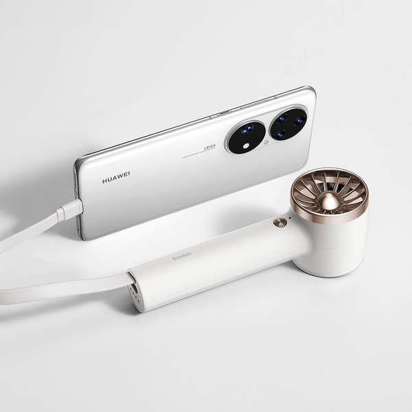 BASEUS MINI FAN FAN POWERBANK WITH BUILT-IN USB TYPE C CABLE 4000MAH WHITE (ACFX010102)