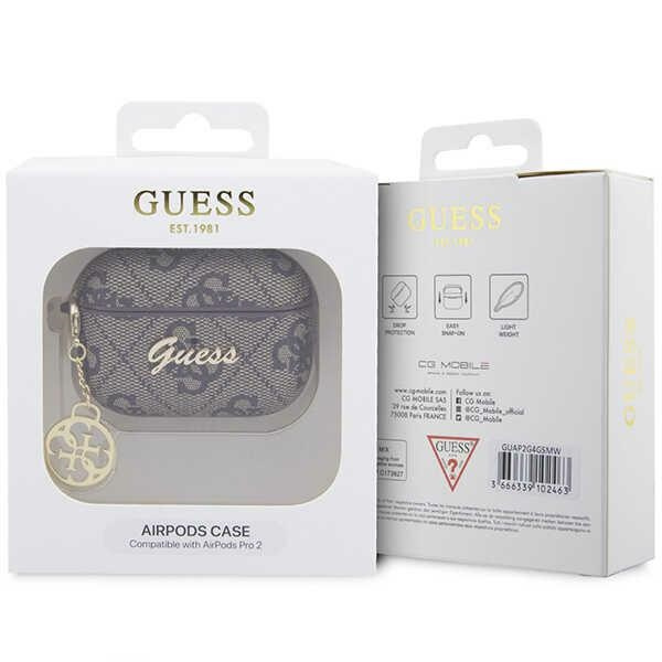 Guess GUAP2G4GSMW AirPods Pro / Pro 2 (2022/2023) cover brązowy/brown 4G Charm Collection