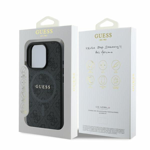 Guess GUHMP16LG4GFRK iPhone 16 Pro 6.3" czarny/black hardcase 4G Ring Classic Logo MagSafe