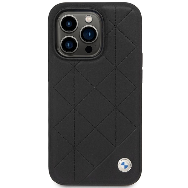 Etui BMW Leather Quilted na iPhone 14 Pro - czarne