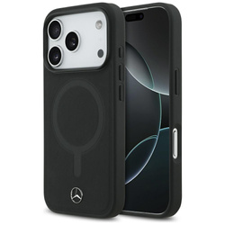 Etui Mercedes Plain Smooth Leather MagSafe do iPhone 17 Pro czarny