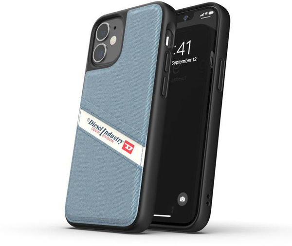 DIESEL MOULDED CASE DENIM FW20 IPHONE 12 MINI CZARNY/NIEBIESKI