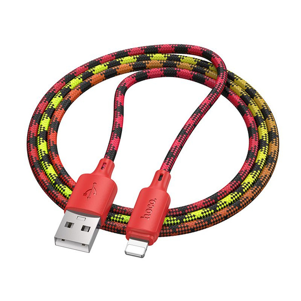 Kabel USB A do Lightning Hoco 2,4A 1 m X116 gradient czerwony