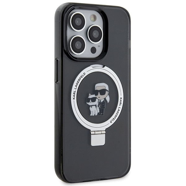 Karl Lagerfeld KLHMP15XHMRSKCK iPhone 15 Pro Max 6.7" black/black hardcase Ring Stand Karl&amp;Choupette MagSafe