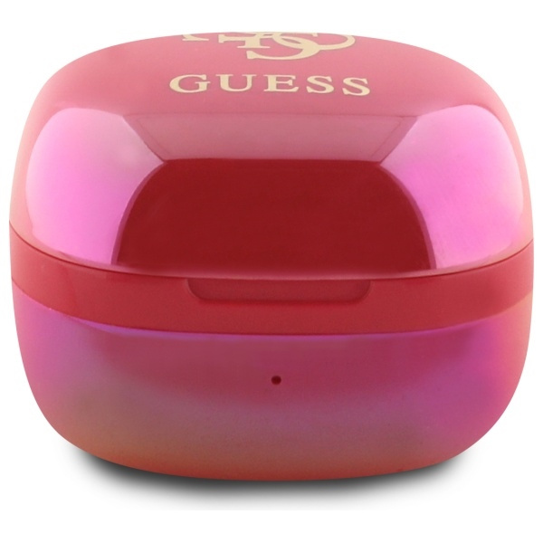 Guess słuchawki Bluetooth GUTWSJ144ESF   TWS + stacja dokująca fuksja/fuschia Iridescent 4G Printed Logo