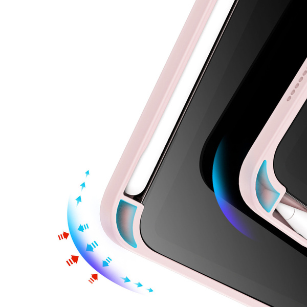 DUX DACIS MAGI CASE FOR IPAD MINI 2021 SMART COVER COVER WITH A STAND AND STORAGE COMPARTMENT ON APPLE PENCIL PINK