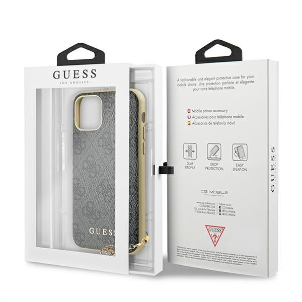 Guess GUHCN61GF4GGR iPhone 11 6,1" / Xrgrey/szary hard case 4G Charms Collection