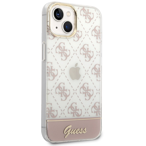 Guess GUHCP14MHG4MHP iPhone 14 Plus/ 15 Plus 6.7" różowy/pink hardcase 4G Pattern Script