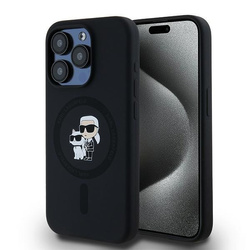 KARL LAGERFELD KLHMP15LSCMKCRHK IPHONE 15 PRO 6.1" BLACK/BLACK HARDCASE SILICONE KARL & CHOUPETTE MAGSAFE