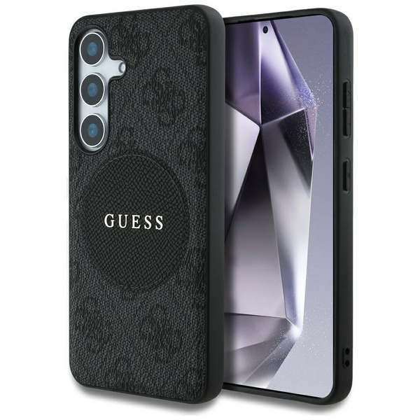 Etui Guess 4G Round Patch Classic Logo MagSafe do Samsung Galaxy S25+ czarny