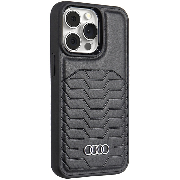 Audi Synthetic Leather MagSafe iPhone 13  Pro Max 6.7" czarny/black hardcase AU-TPUPCMIP13PM-GT/D3-BK