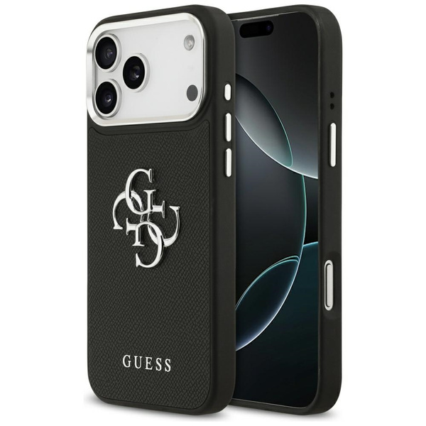 Etui Guess Grained Big 4G Classic Logo do iPhone 17 Pro Max czarny