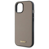 DKNY DKHMP15SPGHLME iPhone 15 6.1"       beżowy/beige hardcase Grained Metal Logo MagSafe