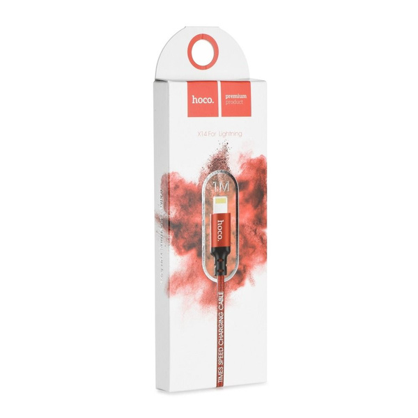 Kabel USB A do Lightning Hoco 1 m X14 czerwono czarny