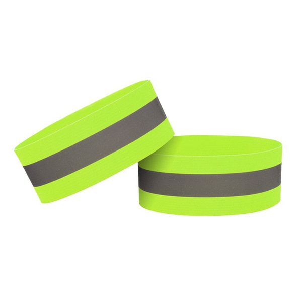REFLECTIVE ARMBAND BICYCLE RUNNING VELCRO 4CM YELLOW
