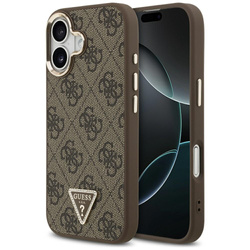 Etui Guess 4G Triangle Logo MagSafe do   iPhone 17 brązowy złoty