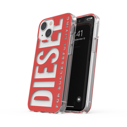 DIESEL CLEAR CASE GRAPHIC IPHONE 13 MINI CZERWONY/BIAŁY