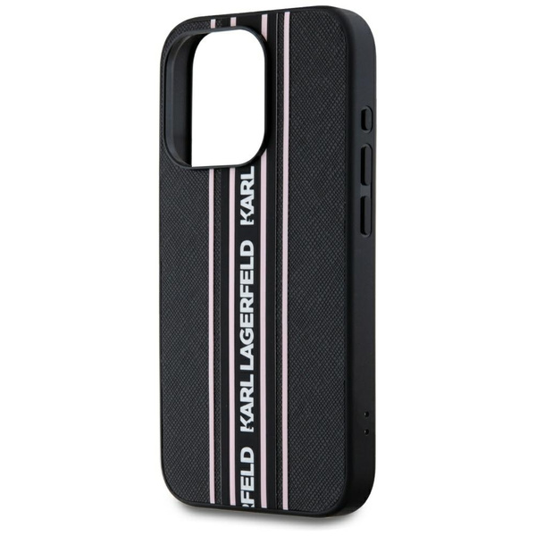 Etui Karl Lagerfeld Saffiano Athleisure  Stripes Cord do iPhone 15 Pro Max różowy