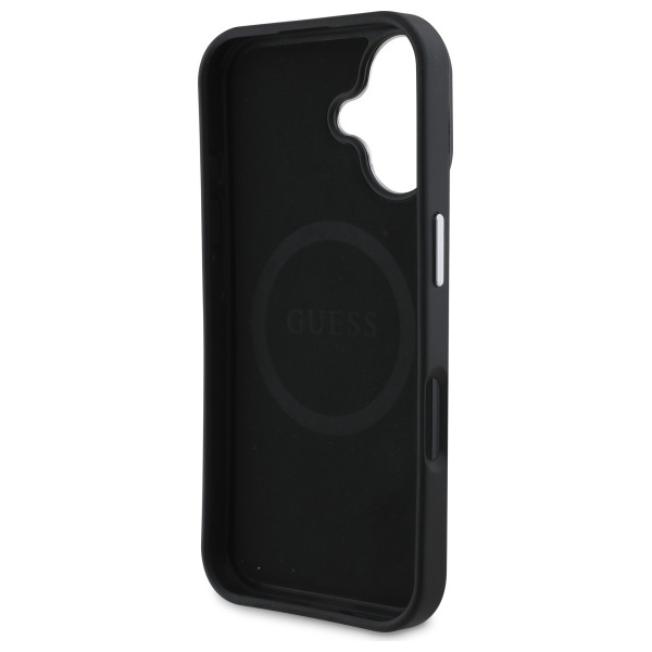 Guess GUHMP16SPGTSPSK iPhone 166.1" czarny/black hardcase Grained Triangle MagSafe