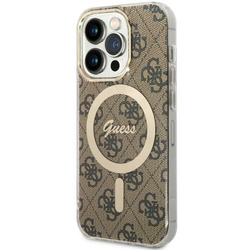 Guess GUHMP14LH4STW iPhone 14 Pro 6.1"brązowy/brown hardcase 4G MagSafe