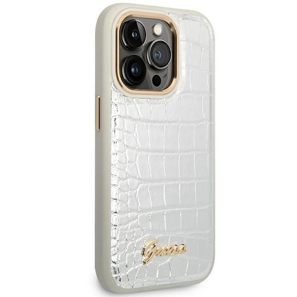 Guess GUHCP14XHGCRHS iPhone 14 Pro Max6,7" srebrny/silver hardcase Croco Collection