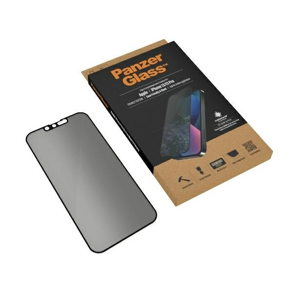 PanzerGlass E2E Privacy iPhone 13/13 Pro 6,1" Case Friendly Microfracture AntiBacterial czarny/black ProP2745