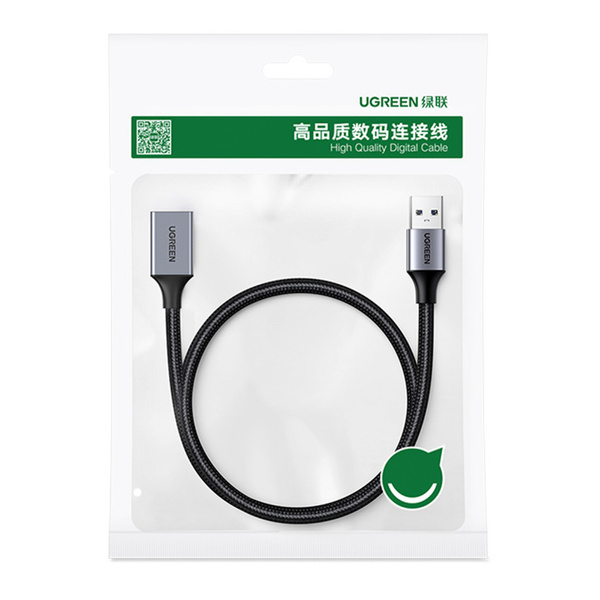UGREEN EXTENSION CABLE ADAPTER USB (MALE) - USB (FEMALE) 3.0 5GB/S 0.5M GRAY (US115)