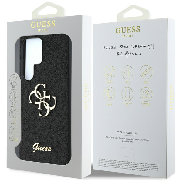 Etui Guess Fixed Glitter Big 4G Metal    Logo do Samsung Galaxy S25 Ultra czarny