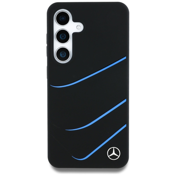Etui Mercedes Silicone Contrasted Curves  MagSafe do Samsung Galaxy S25 czarny