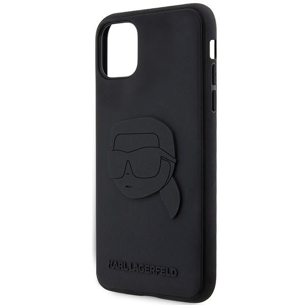 Etui Karl Lagerfeld Rubber Karl Head 3D na iPhone 11 / Xr - czarne