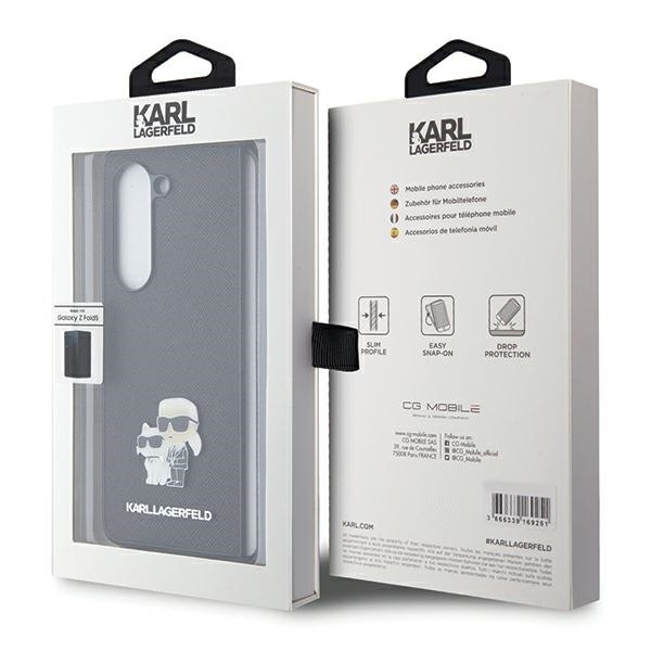 Etui Karl Lagerfeld Saffiano Karl&Choupette Pin na Samsung Galaxy Z Fold 5 - czarne