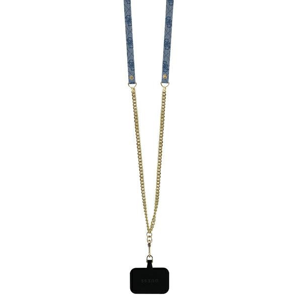Guess GUHCP16LP4TDSCPB iPhone 16 Pro6.3" niebieski/blue hardcase Leather Metal Logo Strass Crossbody