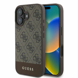 Guess GUHCP16SG4GLBR iPhone 16 6.1" brązowy/brown hardcase 4G Bottom Stripe