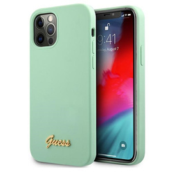 Guess GUHCP12MLSLMGGN iPhone12/12 Pro 6,1" zielony/green hardcase Metal Logo Script