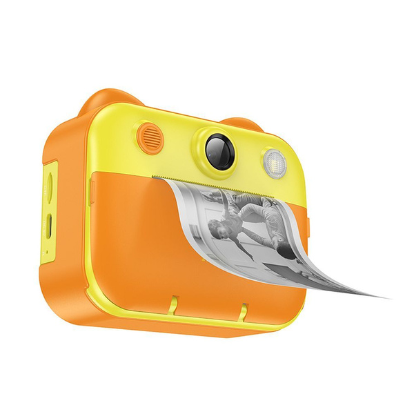 Aparat cyfrowy dla dzieci z drukarką i funkcją selfie Hoco 2,4" DV204 żółty