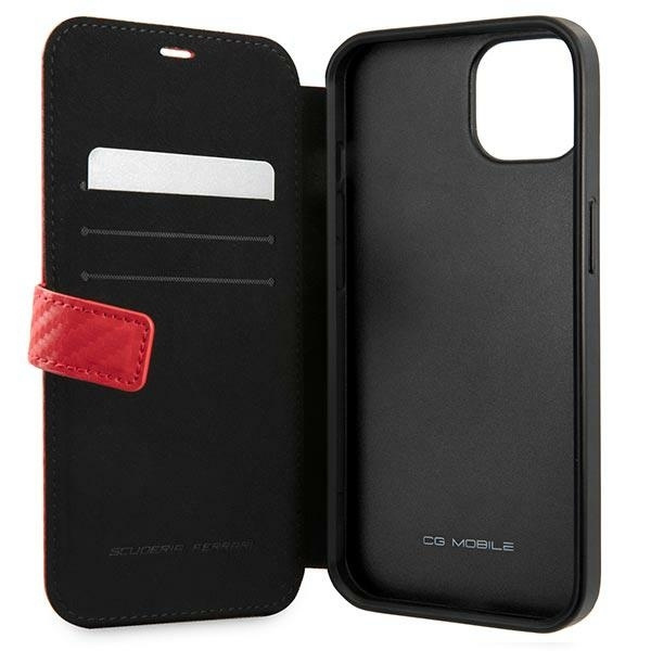 Ferrari FESAXFLBKP13SRE iPhone 13 mini 5.4" red/red book On Track Carbon Stripe
